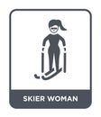 skier woman icon in trendy design style. skier woman icon isolated on white background. skier woman vector icon simple and modern Royalty Free Stock Photo