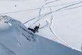 Skiers in action at the Freeride World Tour 2021 Step 2 at Ordino Alcalis in Andorra in the winter of 2021