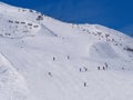 Skiers on Alpine slope