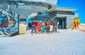 Skiers at chairlift, Schmitten mount, Zell am See, Austria Royalty Free Stock Photo