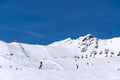 Skiers and chairlift in Solden, Austria