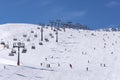 Skiers and chairlifts in Solden, Austria Royalty Free Stock Photo