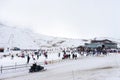 Skiers enjoy the snow at Kaimaktsalan ski center, in Greece. Rec