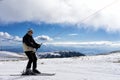Skiers enjoy the snow at Kaimaktsalan ski center, in Greece. Rec