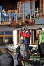 Skiers enjoying afterparty in Austria Royalty Free Stock Photo