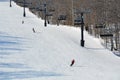 Skiers going down the slope