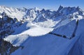 Skiers heading for Vallee Blanche Royalty Free Stock Photo