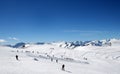 Skiers on mountainside Royalty Free Stock Photo