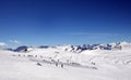 Skiers on mountainside Royalty Free Stock Photo