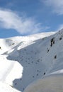 Skiers on mountainside Royalty Free Stock Photo