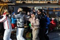 Skiers at a party in the Austrian Alps Royalty Free Stock Photo