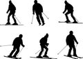 Skiers silhouettes