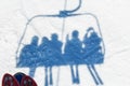 Skiers on a ski lift Royalty Free Stock Photo