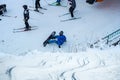 Skiers skiing, mountain holiday snowy winter