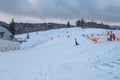 Skiers and Snowboarders in Area of Kiroro ski resort