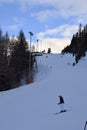 Skiers and snowboarders in Austrian ski resort Hochgurgl Royalty Free Stock Photo