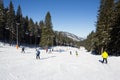 Skiers and snowboarders enjoying good snow Royalty Free Stock Photo