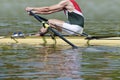 Skiff rower Royalty Free Stock Photo