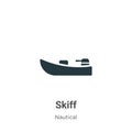 Skiff vector icon on white background. Flat vector skiff icon symbol sign from modern nautical collection for mobile concept and