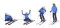 Skiier demonstrate how to stand up in skiing Royalty Free Stock Photo