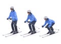 Skiier demonstrate how to take a correct position