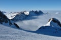 Skiing above the fog