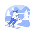 Skiing abstract concept vector illustration.