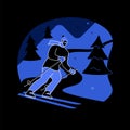 Skiing abstract concept vector illustration.