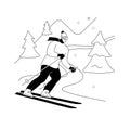 Skiing abstract concept vector illustration.