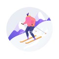 Skiing abstract concept vector illustration