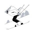 Skiing abstract concept vector illustration