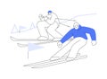 Skiing abstract concept vector illustration.