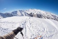 Skiing on the Alps, subjective personal view, fisheye lens