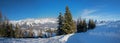 skiing area Hartkaiser with view to Wilder Kaiser mountains, Ellmau, tirolean alps