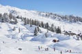 Skiing area near Aletsch glacier in Switzerland.