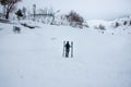 Skiing in the Auli Mountains, Uttarakhand, India