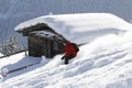 Skiing backcountry blockhouse