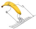Skiing banana Royalty Free Stock Photo