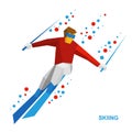 Skiing - Cartoon skier running downhill