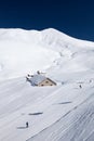 Skiing in Dolomites in Italy