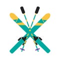 Skiing Equipment Pole Set Vector Illustration