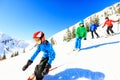 Skiing Family Of Four Royalty Free Stock Photo