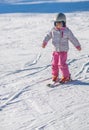 Skiing for the first time Royalty Free Stock Photo