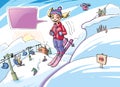 Skiing girl Royalty Free Stock Photo