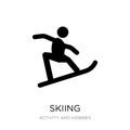 skiing icon in trendy design style. skiing icon isolated on white background. skiing vector icon simple and modern flat symbol for Royalty Free Stock Photo