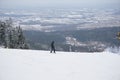 Skiing in the Izera mountains in Poland Royalty Free Stock Photo