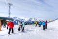 Skiing at Lake Louise in the Canadian Rockies of Alberta, Canada