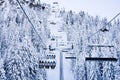 Skiing lift Norway Royalty Free Stock Photo