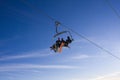 Skiing lift and sky Royalty Free Stock Photo