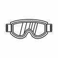 Skiing mask icon, outline style